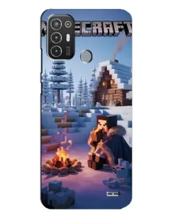 Чехол для TECNO Pop 6 Pro (BE8) с картинкой «Зимний Minecraft»