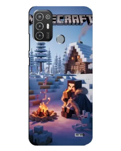 Чехол для TECNO Pop 6 Pro (BE8) с картинкой «Зимний Minecraft»