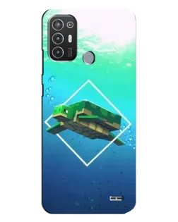 Чехол для TECNO Pop 6 Pro (BE8) с картинкой «Черепаха Minecraft»