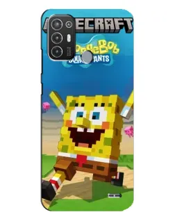 Чехол для TECNO Pop 6 Pro (BE8) с картинкой «Губка Боб Minecraft»