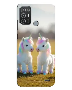 Чехол для TECNO Pop 6 Pro (BE8) с картинкой «Пара единорогов»