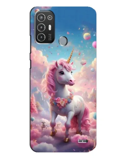 Чехол для TECNO Pop 6 Pro (BE8) с картинкой «Единорог среди облаков»