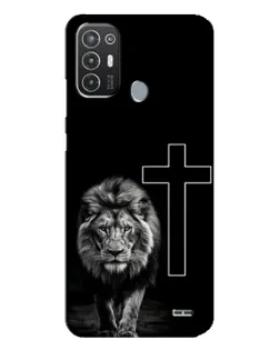 Чехол для TECNO Pop 6 Pro (BE8) с картинкой «Лев и Крест»