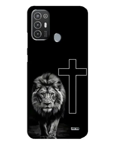 Чехол для TECNO Pop 6 Pro (BE8) с картинкой «Лев и Крест»