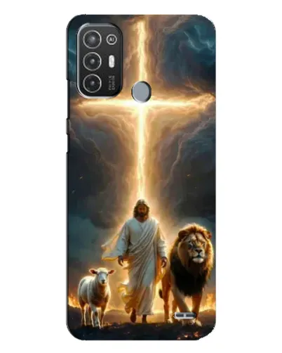 Чехол для TECNO Pop 6 Pro (BE8) с картинкой «Лев Иуды и Свет»