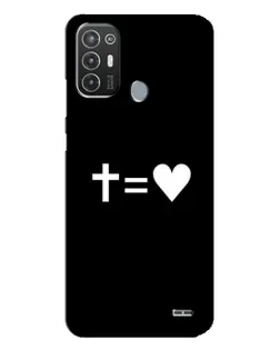 Чехол для TECNO Pop 6 Pro (BE8) с картинкой «Крест и Сердце»