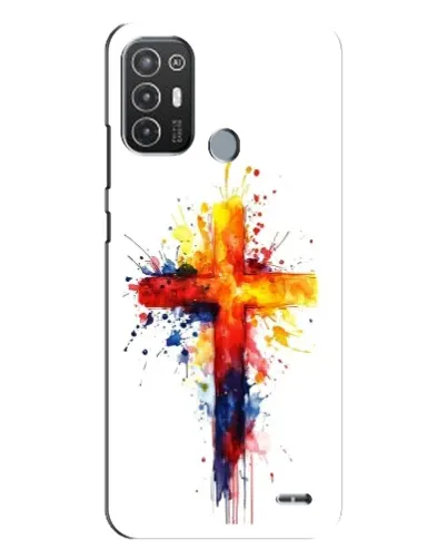 Чехол для TECNO Pop 6 Pro (BE8) с картинкой «Акварельный крест»