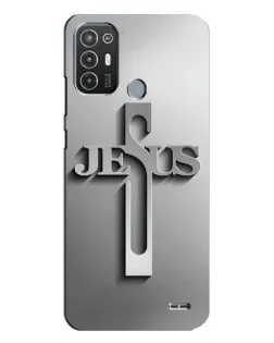 Чехол для TECNO Pop 6 Pro (BE8) с картинкой «Металлический крест Jesus» Чехол для TECNO Pop 6 Pro (BE8) с картинкой «Металлический крест Jesus»
