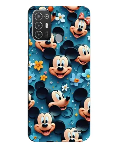 Чехол для TECNO Pop 6 Pro (BE8) с картинкой «Паттерн Микки и Минни»