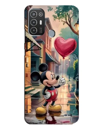 Чехол для TECNO Pop 6 Pro (BE8) с картинкой «Микки и шарик-сердце»