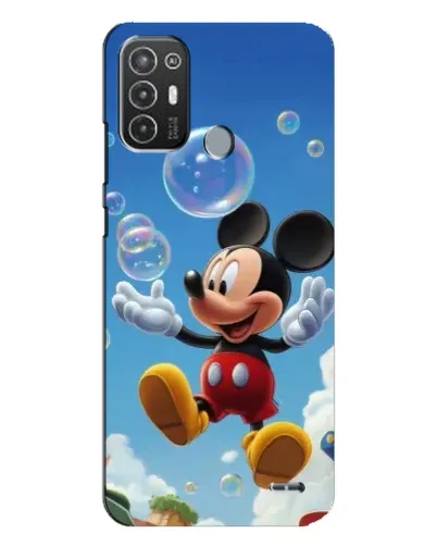 Чехол для TECNO Pop 6 Pro (BE8) с картинкой «Mickey и мыльные пузыри»