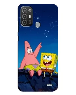 Чехол для TECNO Pop 6 Pro (BE8) с картинкой «Губка Боб и Патрик ночью» Чехол для TECNO Pop 6 Pro (BE8) с картинкой «Губка Боб и Патрик ночью»