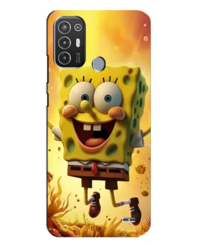 Чехол для TECNO Pop 6 Pro (BE8) с картинкой «Губка Боб прыгает»
