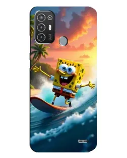 Чехол для TECNO Pop 6 Pro (BE8) с картинкой «Губка Боб серфингист»