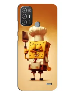 Чехол для TECNO Pop 6 Pro (BE8) с картинкой «Губка Боб повар»