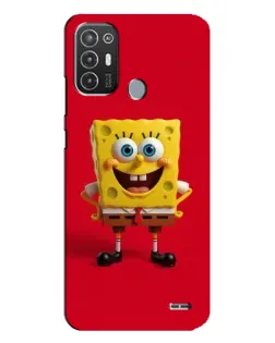 Чехол для TECNO Pop 6 Pro (BE8) с картинкой «Спанч Боб на красном»