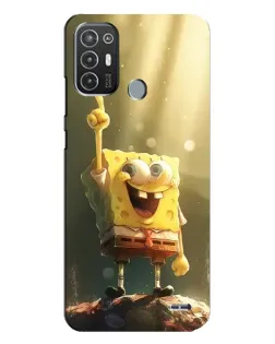 Чехол для TECNO Pop 6 Pro (BE8) с картинкой «Сияющий Спанч Боб»