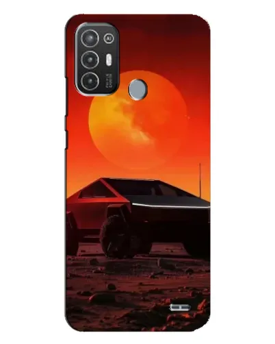 Чехол для TECNO Pop 6 Pro (BE8) с картинкой «Cybertruck на Марсе»
