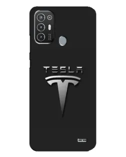 Чехол для TECNO Pop 6 Pro (BE8) с картинкой «Стальной логотип Tesla»