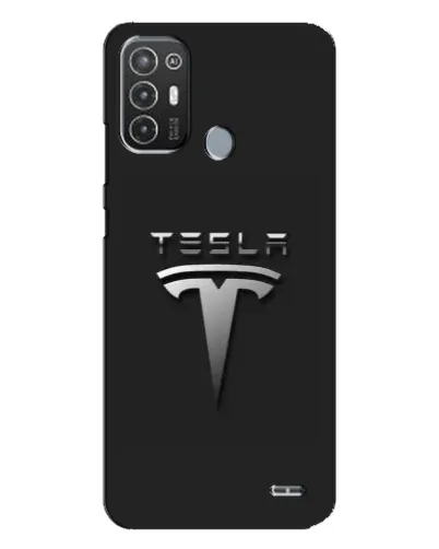 Чехол для TECNO Pop 6 Pro (BE8) с картинкой «Стальной логотип Tesla»