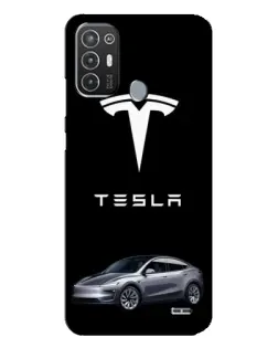 Чехол для TECNO Pop 6 Pro (BE8) с картинкой «Tesla Model Y»