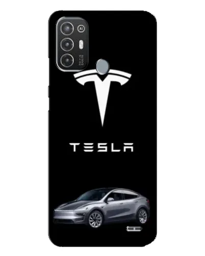 Чехол для TECNO Pop 6 Pro (BE8) с картинкой «Tesla Model Y»