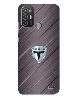 Чехол для TECNO Pop 6 Pro (BE8) с картинкой «Металлическая текстура Tesla»
