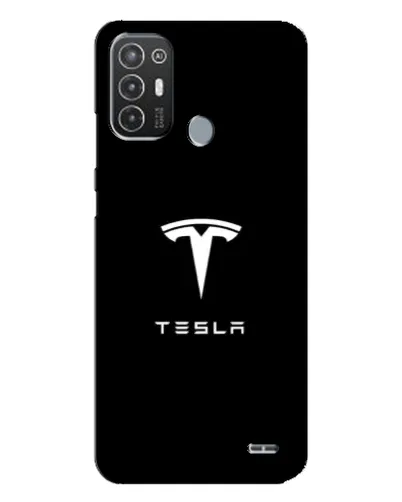 Чехол для TECNO Pop 6 Pro (BE8) с картинкой «Tesla White Logo»