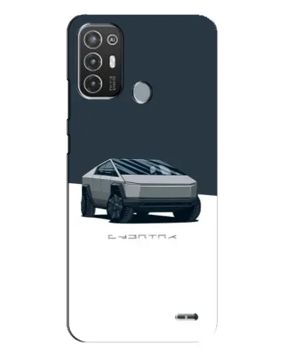 Чехол для TECNO Pop 6 Pro (BE8) с картинкой «Серебристый Cybertruck Tesla»