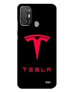 Чехол для TECNO Pop 6 Pro (BE8) с картинкой «Tesla Red Logo»