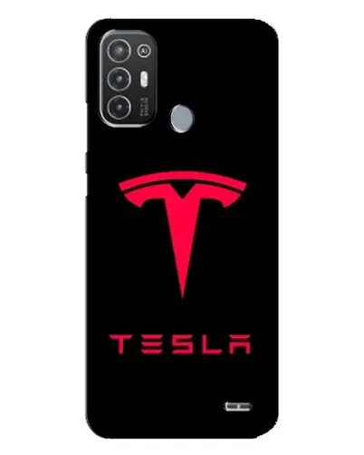 Чехол для TECNO Pop 6 Pro (BE8) с картинкой «Tesla Red Logo»