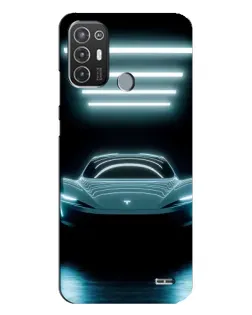 Чехол для TECNO Pop 6 Pro (BE8) с картинкой «Tesla в неоне»