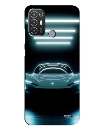 Чехол для TECNO Pop 6 Pro (BE8) с картинкой «Tesla в неоне»