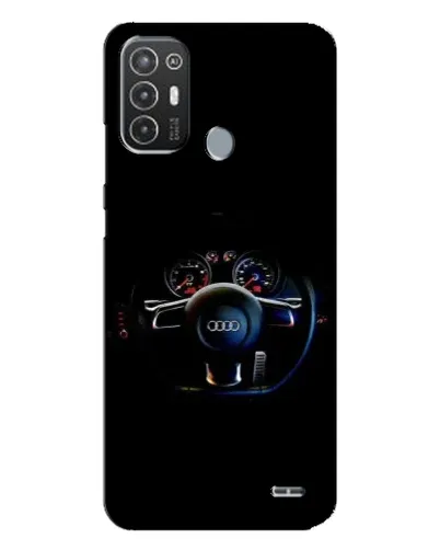 Чехол для TECNO Pop 6 Pro (BE8) с картинкой «Салон Audi — руль»