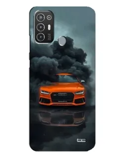 Чехол для TECNO Pop 6 Pro (BE8) с картинкой «Audi в облаках дыма»