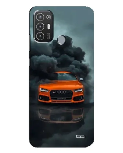 Чехол для TECNO Pop 6 Pro (BE8) с картинкой «Audi в облаках дыма»