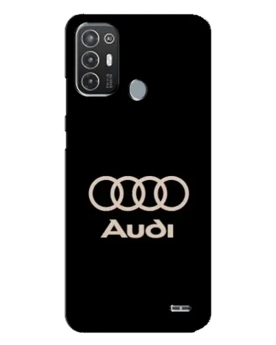 Чехол для TECNO Pop 6 Pro (BE8) с картинкой «Audi — золотой логотип»