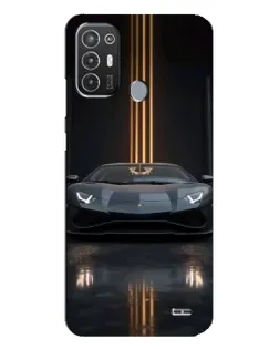 Чохол для TECNO Pop 6 Pro (BE8) з картинкою «Lamborghini золоті лінії»