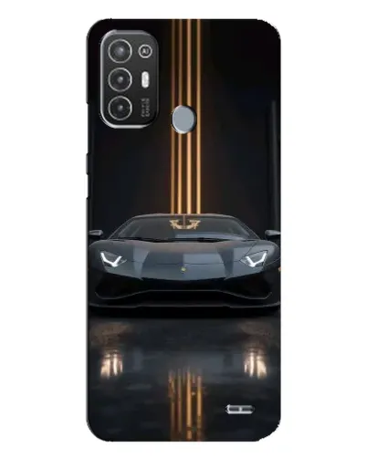 Чохол для TECNO Pop 6 Pro (BE8) з картинкою «Lamborghini золоті лінії»
