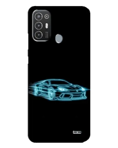 Чохол для TECNO Pop 6 Pro (BE8) з картинкою «Неоновий контур Lamborghini»