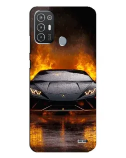 Чохол для TECNO Pop 6 Pro (BE8) з картинкою «Lamborghini у вогні»