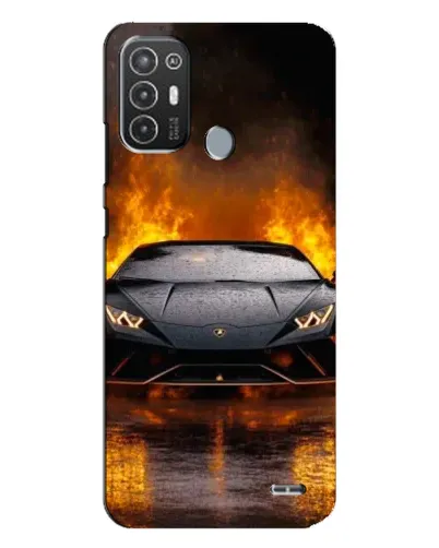 Чохол для TECNO Pop 6 Pro (BE8) з картинкою «Lamborghini у вогні»