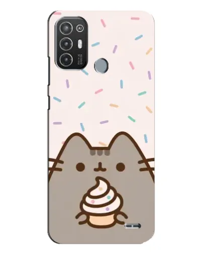 Чехол для TECNO Pop 6 Pro (BE8) с картинкой «Пушин с кексом»