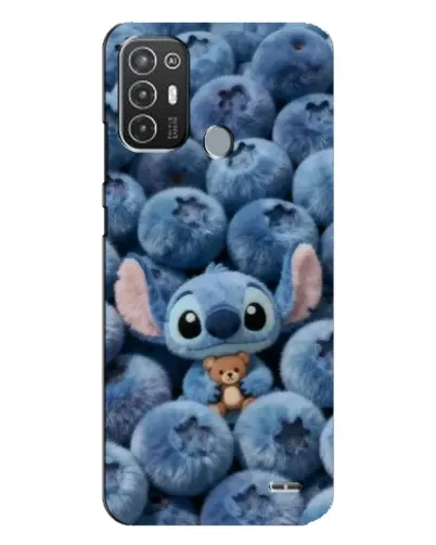 Чехол для TECNO Pop 6 Pro (BE8) с картинкой «Стич и голубика»
