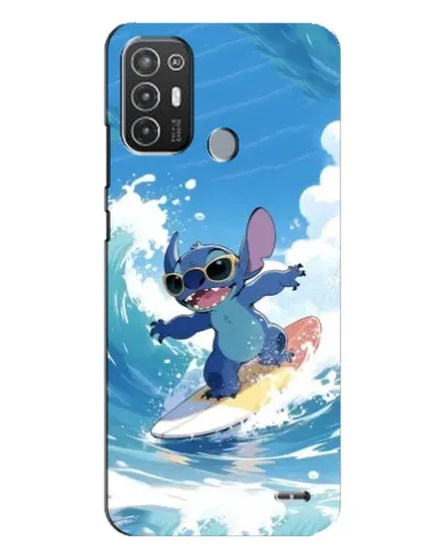 Чехол для TECNO Pop 6 Pro (BE8) с картинкой «Стич на волне»