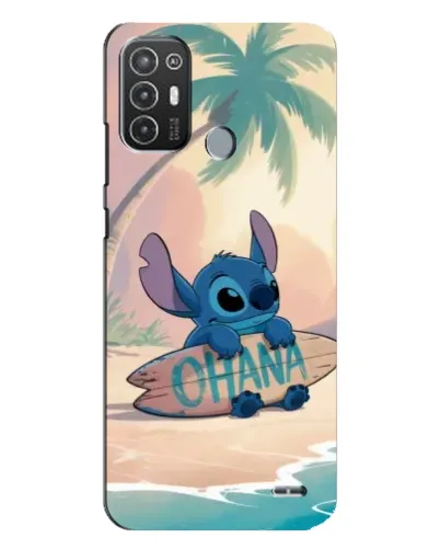 Чехол для TECNO Pop 6 Pro (BE8) с картинкой «Стич на серфе»