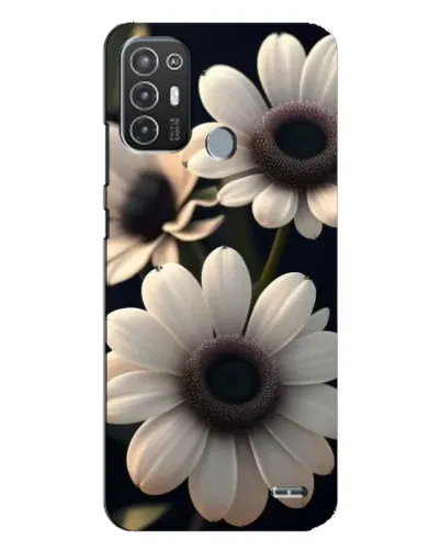 Чехол для TECNO Pop 6 Pro (BE8) с картинкой «Белые маргаритки макро»