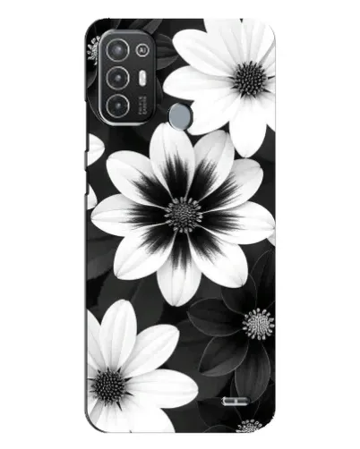 Чехол для TECNO Pop 6 Pro (BE8) с картинкой «Монохромные астры»
