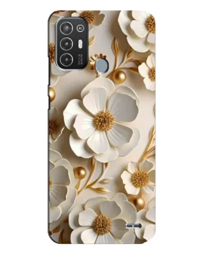 Чехол для TECNO Pop 6 Pro (BE8) с картинкой «Белие бумажние  цвети»