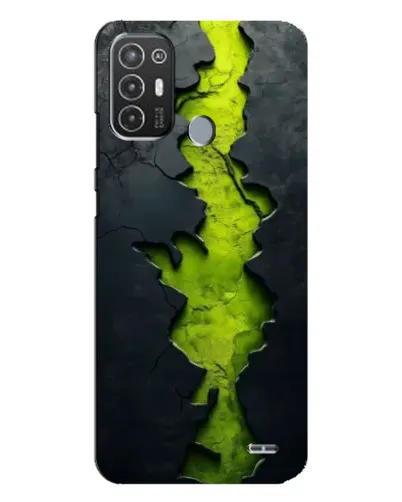 Чехол для TECNO Pop 6 Pro (BE8) с картинкой «Салатовый разлом скалы»
